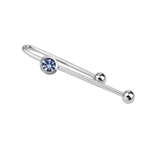 Men's Classic Luxury Zircon Crystal Tie Clip Silver Tone Light Brass Regular Necktie Tie Clip for Wedding Groomsmen Grooms Business Anniversary - style: Purple CZ&Silver