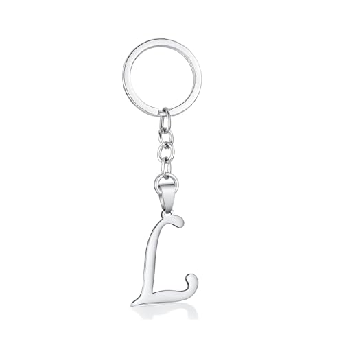 Stainless Steel Initial Letter Connector Charms Alphabet Pendant Diy Craft for Jewelry Making Necklaces Bracelets Keychain - color: Stainless Steel L