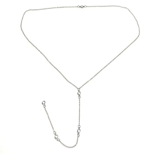 Dainty Crystal Back Chain for Women Sparkly Rhinestone Long Back Necklace for Backless Dress Summer Party Body Jewelry - color: Silver A