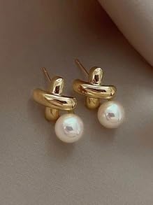 Retro Pearl Stud Drop Earrings Elegant Faux Pearl Stud Earrings For Women Exquisite Wedding Engagement Jewelry Gifts - style: Style 4