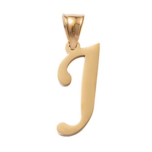 Initial Charms Gold Initial Pendant 14k Gold Letter Charm Name Pendant for Women and Men - style: J