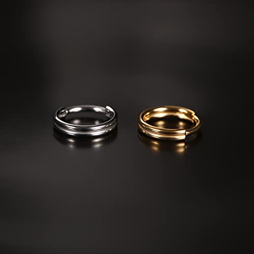 FUNLMO 18G 16G Septum Jewelry Triple Stacked Septum Nose Ring Surgical Steel Daith Conch Helix Cartilage Lobe Piercing Jewelry - color: Style 3: Gold-double stack