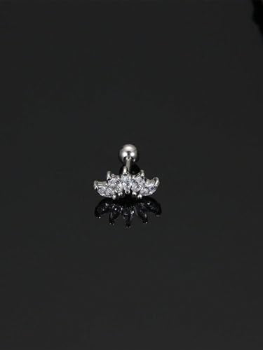 1pc 16G Cartilage Helix Tragus Earrings Jewelry Stainless Steel 6mm Earring Stud Flat & Ball Back Stud Earrings for Women - style: A -ball back, silver