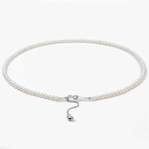 White Genuine Freshwater Cultured Pearl Necklace For Women And Men | Full Sizes from 3mm to 14mm Freshwater Pearls, AAA Grade & Above, A Love Gift Choice For Anniversaries And Birthdays - size: 4-5mm 18+2in