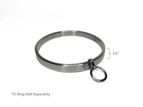1/2" Flat Satin Stainless Steel Locking Eternity Collar - size: 17" (Inside Circumference)