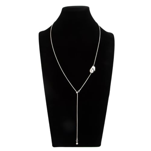 Minimalism Long Chain Y-necklace for Women Fashion Irregular Pendant Adjustable Statement Collarbone Necklace Simple Sweater Chain Holiday Jewelry Gifts - color: Silver