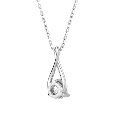 MSBLUE Infinity 1CT Moissanite Pendant Necklace, Gift for Her | Sterling Silver Infinity Design with 18+2 Inch Chain and GRA Certificate - color: Silver