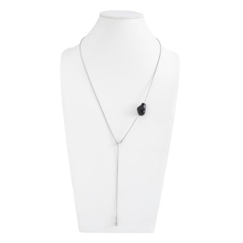 Minimalism Long Chain Y-necklace for Women Fashion Irregular Pendant Adjustable Statement Collarbone Necklace Simple Sweater Chain Holiday Jewelry Gifts - color: Black