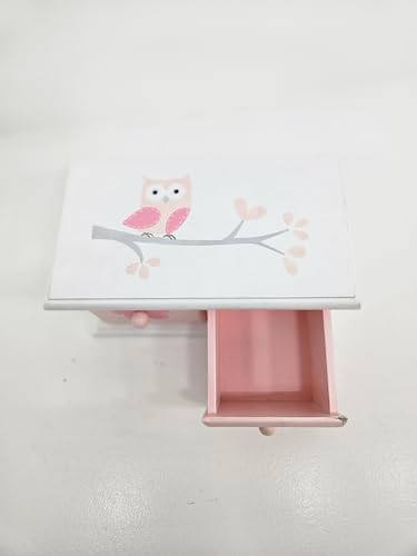 A&C Quinceañeras and More Jewelry Box for Little Girls, Wooden, Pink, Gift Box Heart Shame Mirrow with drawer. (2 Drawers) - style: 2 Drawers