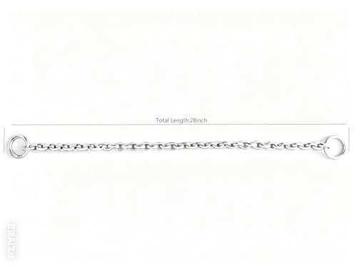 Dog Choker Collar Slip Chain,Stainless Steel Collar for Medium and Large Dogs Heavy Duty,Dog Training Metal Necklace,Silver Hardware (5.0mm,28inch) - size: (5.0mm,28inch)