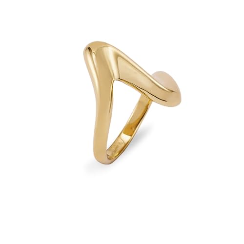 Hey Harper Gold Ring for Women - Gold Plated Stacking Waterproof & Sweatproof Jewerly Ring - Everday Non Tarnish Cute Fashion Circle Rings - style: September Milo Ring