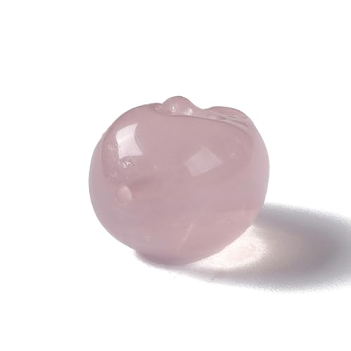 Elecrelive 5Pcs Gemstone Carved Skull Beads Rose Quartz Stone Skeleton Head Beads Pink Crystals for Halloween Necklace Bracelets Earrings Jewelry Making - color: Pink