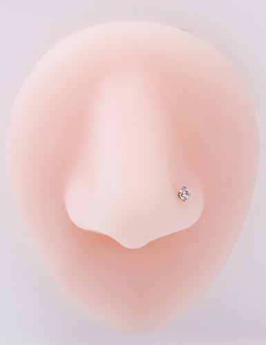 Prjndjw 20G 18G Nose Rings Studs Surgical Steel Nose Stud Glow Dark Heart Opal CZ Flower Nose Piercing Jewelry Nose Rings for Women Straight Screw L Shaped Nose Rings Hypoallergenic Nose Piercing Kit - color: 18G-Twisted nose rings