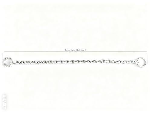 Dog Choker Collar Slip Chain,Stainless Steel Collar for Medium and Large Dogs Heavy Duty,Dog Training Metal Necklace,Silver Hardware (4.0mm,26inch) - size: (4.0mm,26inch)