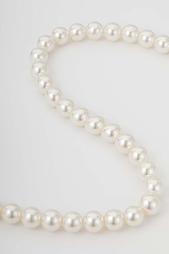 BABEYOND Round Imitation Pearl Necklace Wedding Pearl Necklace for Brides - color: White, size: 12mm