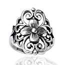 Floral Filigree Flower wide Handmade 925 Sterling Silver Finish Wide Band Ring For Women Christmas Gifts