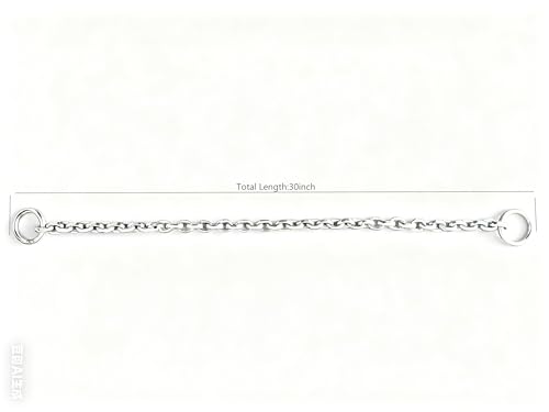 Dog Choker Collar Slip Chain,Stainless Steel Collar for Medium and Large Dogs Heavy Duty,Dog Training Metal Necklace,Silver Hardware (5.0mm,30inch) - size: (5.0mm,30inch)