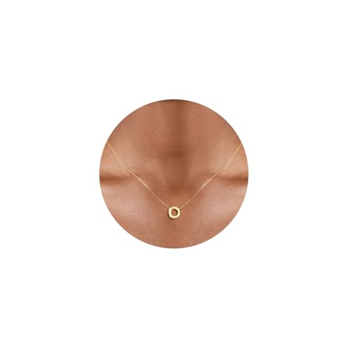 Gold Initial Necklace for Women - Dainty Letter Pendant Necklaces, Adjustable 18+3 Inch Chain, Personalized Gift Trendy Jewelry for Mom, Daughter, Wife (Choose Letter A-Z) - color: O