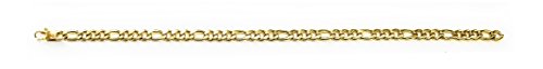 14KT Gold Plated Anklet Foot Bracelet Figaro Chain 10" X 6MM - TOBILLERA PULSERA para EL Pie