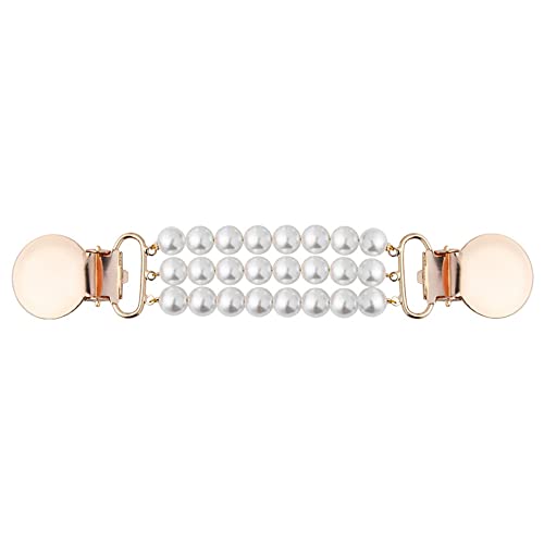3pcs women's Pearl Sweater Clip dress fixed brooch Ladies anti-glare collar connection buckle Pearl clothes jewelry