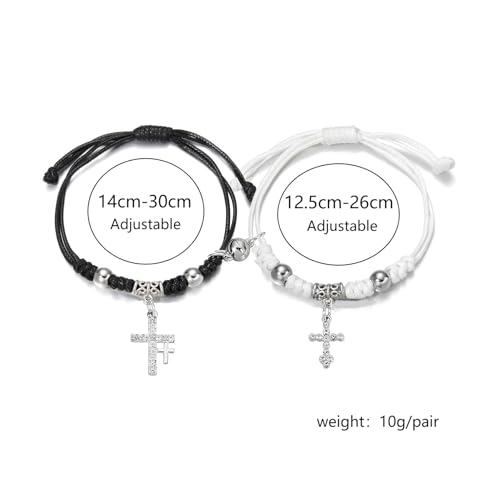 Matching Bracelets for Girlfriend Boyfriend, Couples Bracelets for Her Him, Matching Bracelet for Couples, Friendship Bracelets for Best Friends, Christmas Birthday Valentines Gifts for Women Men - style: Cross