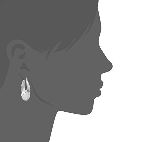 Chunky Large Thick Rounded Tube Hoop Earrings - color: Silver
