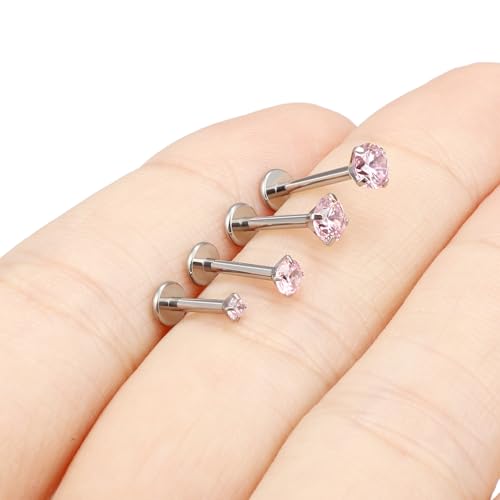 Medusa Piercing Jewelry Internally Threaded Titanium Tragus Piercing jewelry Flat Back Earrings Lip Rings Studs Snake Bite Monroe Labret Studs for Women Men 16g
