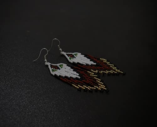Handmade Native American Style Tribal ethnic Seed Bead Beaded Layered Medallion Necklace 4 - color: Brown