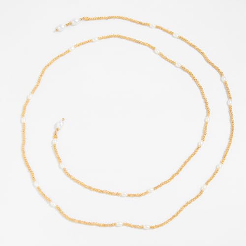 Long Black Beaded Necklace for Women Trendy Gold Beads Slip Tie Pearl Wrap Necklace Layered Silver Lariat Necklaces with Pearl Drop Y Statement Necklaces Versatile Elegant Jewelry - color: Gold-Plated