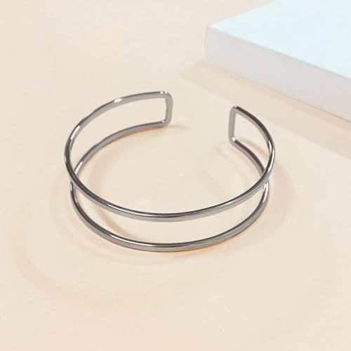 Todenb Upper Arm Cuff for Women Minimalist Adjustable Arm Band Gold Silver Arm Cuff Multi-Layer Arm Bracelet Upper Arm Jewelry - color: Black Parallel