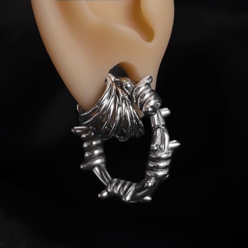 Vankula 10PCS Seamless Septum Nose Piercing Rings Segment Hoop Rings 316L Stainless Steel Ring Stack Clickers Ear Plugs Hangers Women Men Body Jewelry - color: Silver, size: 1.2*8mm 10PCS