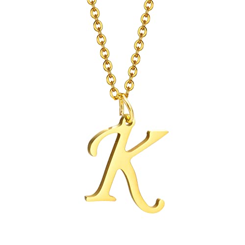 Initial Charms Gold Initial Pendant 14k Gold Letter Charm Name Pendant for Women and Men - style: K