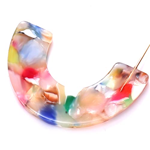 Acrylic Earrings Statement Tortoise Hoop Earrings Resin Wire Drop Dangle Earrings Fashion Jewelry For Women - color: Dark floral