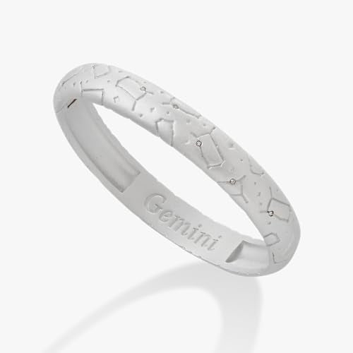 Alex and Ani Gemini Zodiac Hinge Bangle - color: Silver