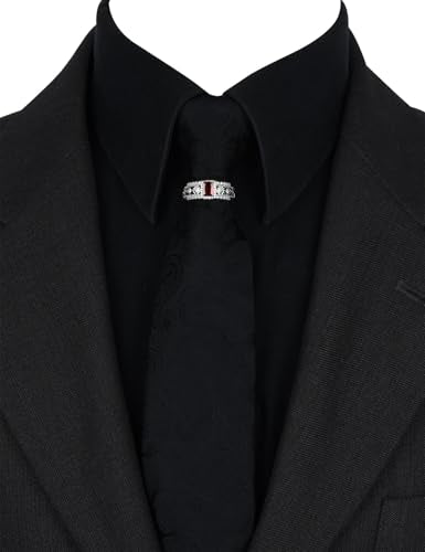 Sparkling Crystal Men's Neck Tie Ring Tie Clasp Necktie Clips Holder Tie Accessories with Box for Wedding Jewelry Gift - style: Silver Clips with OrangeRed Square CZ