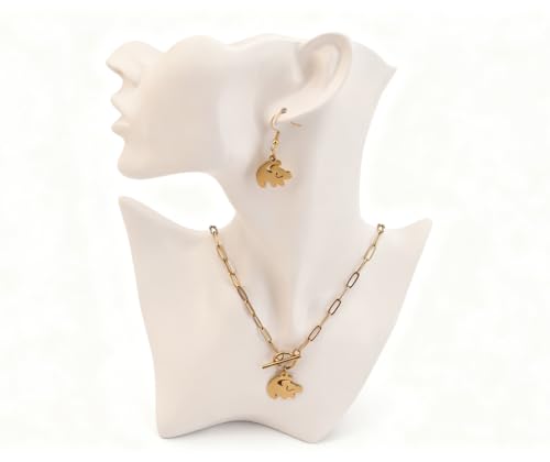 Lion Necklace Dainty Lion Lover Bracelet Earrings Animal Kingdom Gift Valentine's Jewelry - style: Necklace+Earrings sets