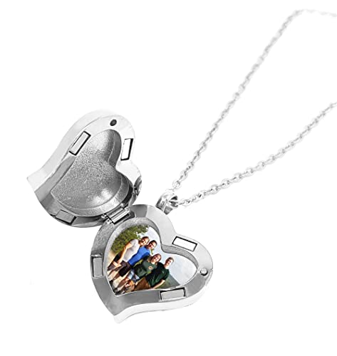 Amour Heart Pill Necklace - Polished Heart Locket with Strong Magnetic Closure - Medication Necklace - Keep Your Medication Securely with You at All Times - 26 Inch Chain - color: Silver - Forever in My Heart