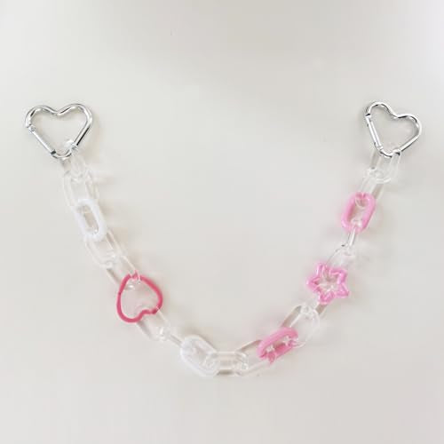 Colorful Acrylic Pants Pocket Chain Hip Hop Jeans Chain,Acrylic Chain Strap for Purse Handbag Diy Accessory - style: Clear Pink
