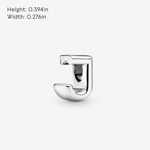 Pandora Alphabet Charm - Compatible Moments - Gift for Her - Made with Sterling Silver - with Gift Box - style: Letter J