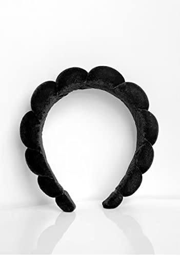 Fashion Headbands for Women Padded Fabric Hair Bands Wide Velvet Non Slip Headband Hair Accessories for Women Girls, Black - color: Black-1