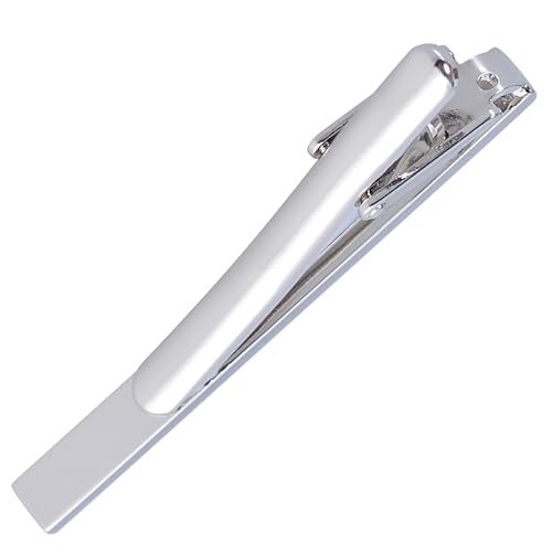 Men Crystal Tie Clip Tie Bar for Regular Necktie Silver In Gift Case | Purple/Blue/Red/Black/White Crystal Tie Pin for Men Business Anniversary Wedding Party Office Formal Daily Occasions Suit - style: White Crystal