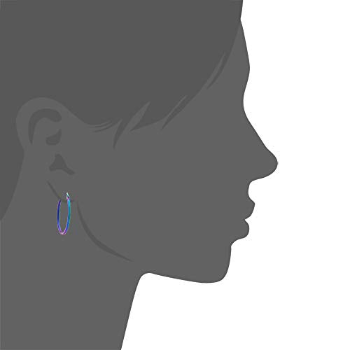 Rounded Hoops Earrings (20mm-60mm Diameter) - color: Rainbow 30mm