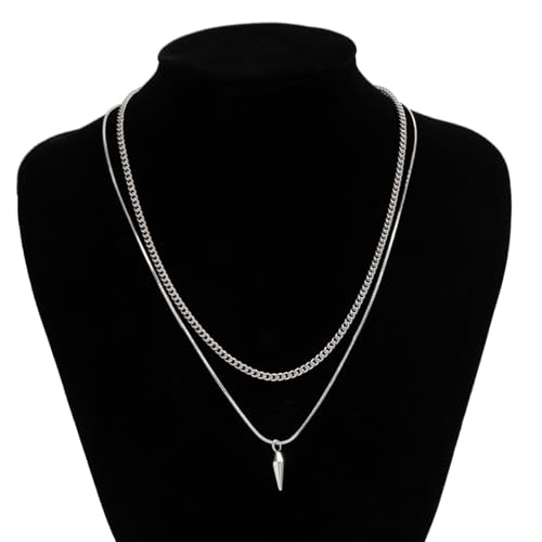 Chunky Chain Necklace for Women Men Bold Gold Statement Jewelry Trendy Layered Accessory - color: E-Men's Gothic Necklace
