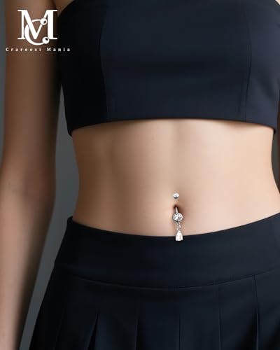 Belly Button Rings Pack 14G Belly Piercing Jewelry 316L Stainless Steel Belly Rings for Women 3PCS Navel Piercing Jewelry - color: Sliver