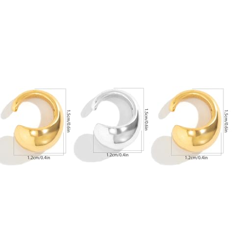 Ear Cuffs Non Piercing Ear Cuff Earrings for Women Gifts Trendy Stuff Clip on Cartilage Earrings Stacks Fake Earrings Jewelry Gifts - color: N:2pcs gold ear cuff B