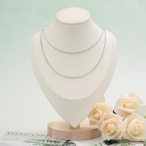 UMAOKANG 16.4 Feet Stainless Steel Jewelry Chain Roll Delicate Link Chain on Spool Women Necklace DIY Chains Bulk - color: Link Silver
