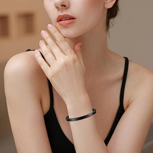 Dletay Urn Bracelet Cremation Bracelet for Ashes Memorial Ashes Bracelet Openable Cuff Bangle Bracelet - color: God Black