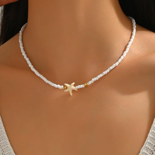 Pearl Beaded Lariat Necklace for Women Trendy Fashion Accessories Boho Jewelry Gift - color: C-colorful beaded Necklace