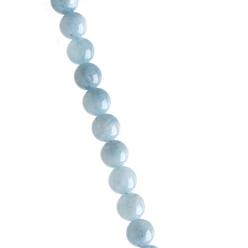 Natural Stone Beads Aquamarine 10mm Polished Round Smooth Gemstone Beads for Jewelry Making 15 Inch(Aquamarine,10mm) - color: Aquamarine, size: 10mm
