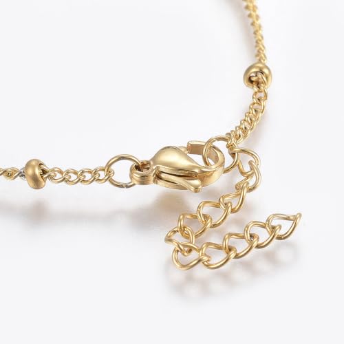 Dainty Ankle Bracelets for Women Golden Satellite Beaded Twist Chain Anklets Simple Minimalist Summer Beach Foot Jewelry Gifts